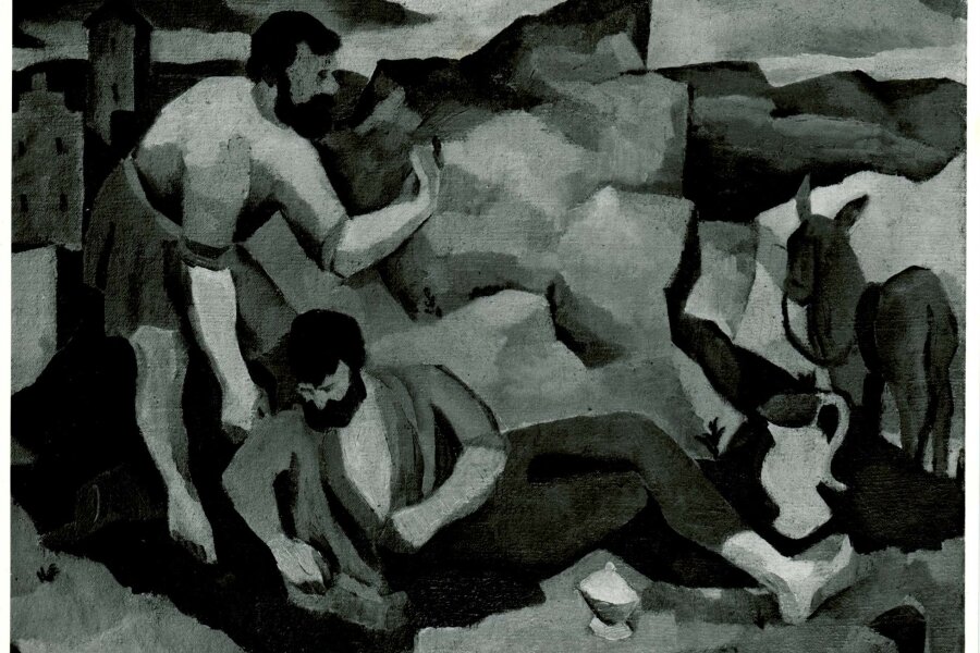 Josef Zamazal, Milosrdný Samaritán, 1922, olej, plátno; foto: Alena Urbánková